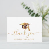 Carte De Remerciements Bac De Graduation Et Or Tassel (Debout devant)