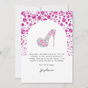 Carte De Remerciements Bach & Boujee Pink Diamond Glam Bachelorette