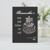 Carte De Remerciements Bachelorette Dernière voile de sirène gothique noi (Debout devant)