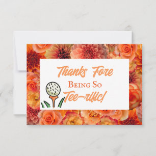 Carte De Remerciements Bachelorette Party Golf Peach Floral Dernier Swing