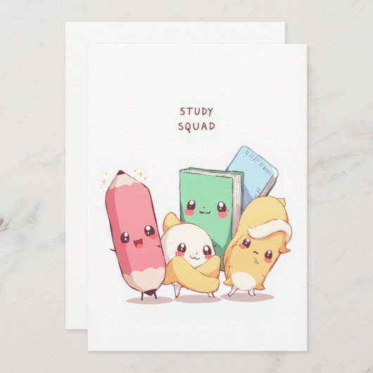 Carte De Remerciements Back to School Study Squad (Devant / Derrière)