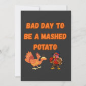 CARTE DE REMERCIEMENTS "BAD DAY TO BE A MASHED POTATO" (Devant)