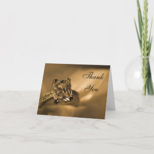Carte De Remerciements Bague de diamant taille princesse remerciement dem