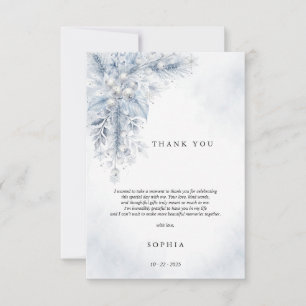 Carte De Remerciements Baies blanches gelées Fête prénuptiale d'hiver à p