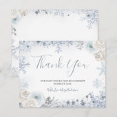 Carte De Remerciements Baignade de neige hivernale dans la douche de mari (Devant / Derrière)