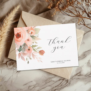 Carte De Remerciements Baigneuse Florale Bohème Rose