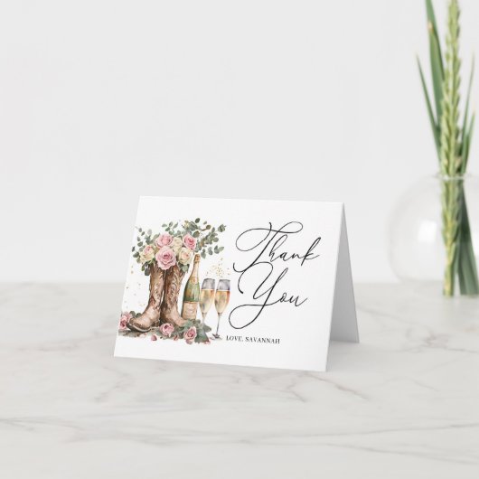 Carte De Remerciements Baignez dans le luxe avec cette Baby Shower Wester (Devant)