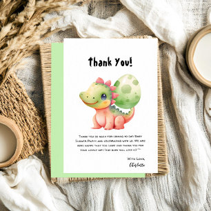 Carte De Remerciements Bain de bébé dinosaure bébé aquarelle mignon