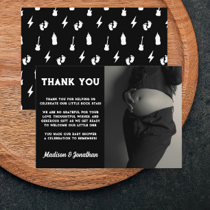 Carte De Remerciements Bain de bébé Rock And Roll Little Rock Star
