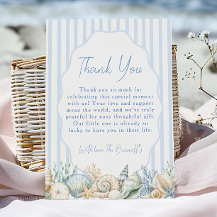 Carte De Remerciements Bain de Couleur Sous L'eau Bébé Bleu Baby Shower