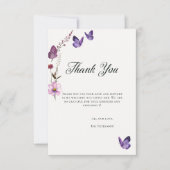 Carte De Remerciements Baisers à papillon sauvage pourpre bébé fille douc (Devant)