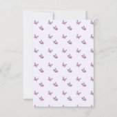 Carte De Remerciements Baisers papillon Baby shower violet (Dos)