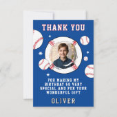 Carte De Remerciements Bal de baseball à thème Anniversaire Photo (Devant)