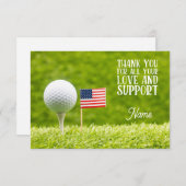 Carte De Remerciements Bal de golf et drapeau américain (Devant / Derrière)