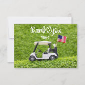 Carte De Remerciements Bal de golf et drapeau américain (Devant)