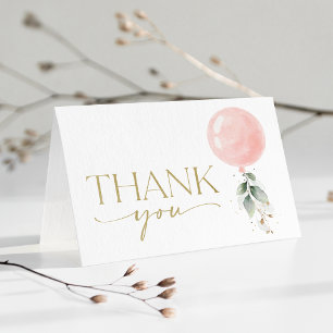 Carte De Remerciements Balcon rose, Eucalyptus, Verdure, Baby shower