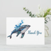 Carte De Remerciements Baleine à bosse bleue (Debout devant)