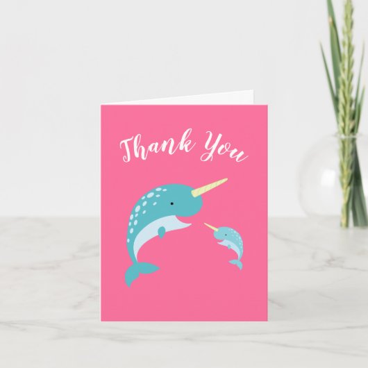 Carte De Remerciements Baleine noire Baby shower (Devant)