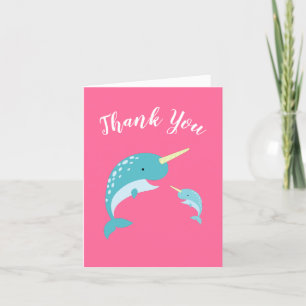 Carte De Remerciements Baleine noire Baby shower