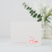 Carte De Remerciements Baleine rose Enceinte Avec Baby shower Twins (Debout devant)