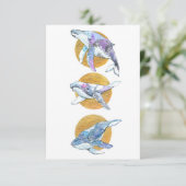 Carte De Remerciements Baleines Trio flotter et rêve (Debout devant)