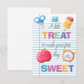 Carte De Remerciements Balise Cadeau Retour À L'École Imprimable (Devant / Derrière)