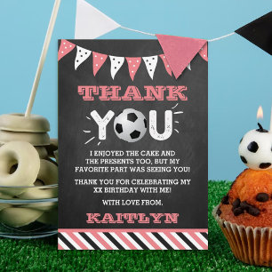 Carte De Remerciements Balle De Football N'Importe Quel Âge Anniversaire