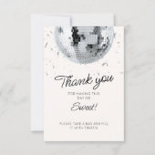 Carte De Remerciements Balle Disco Argent Anniversaire (Devant)