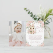 Carte De Remerciements Ballerina Bunny Rabbit 1st 2nd 3rd Birthday Photo (Debout devant)