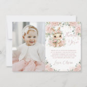 Carte De Remerciements Ballerina Bunny Rabbit 1st 2nd 3rd Birthday Photo (Devant)