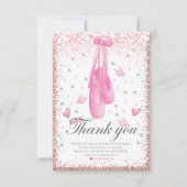 Carte De Remerciements Ballerina Pastel Parties scintillant rose Annivers (Devant)