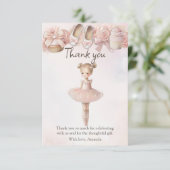 Carte De Remerciements Ballerina rose sucrée (Debout devant)