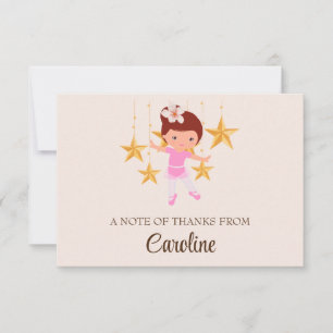 Carte De Remerciements Ballerine de remise de diplôme de maternelle