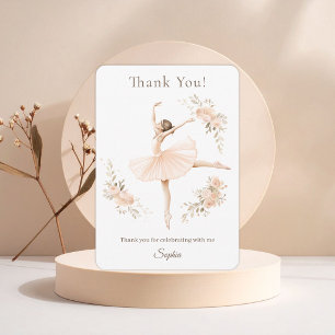 Carte De Remerciements Ballerine personnalisée Anniversaire Blush Floral