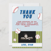 Carte De Remerciements Balles de baseball Sport Photo d'enfant Anniversai (Devant)