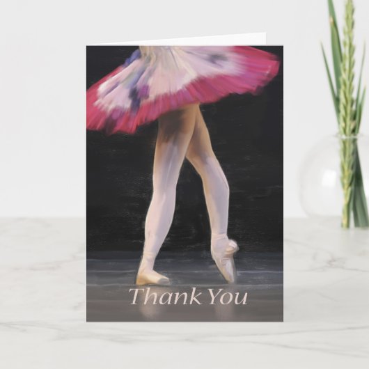 Carte De Remerciements Ballet Dancer Blank Thank Greeting Card (Devant)