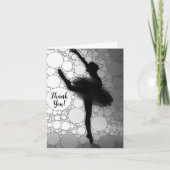 Carte De Remerciements Ballet Noir Blanc Ballerine (Devant)