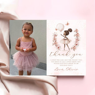Carte De Remerciements Ballet rose Ballerina Photo Anniversaire