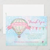 Carte De Remerciements Ballon à air chaud GC Premier Anniversaire (Devant / Derrière)