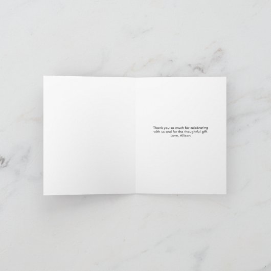 Carte De Remerciements Ballon bleu d'eau vert eucalyptus (Intérieur)