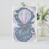 Carte De Remerciements Ballon céleste à air chaud enchanté (Debout devant)