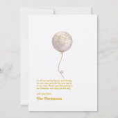 Carte De Remerciements Ballon de confettis avec ours en peluche (Dos)