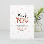 Carte De Remerciements Ballon de type or rose pour la fête de remise des (Debout devant)