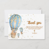 Carte De Remerciements Ballon gonflable bleu bohème (Devant)