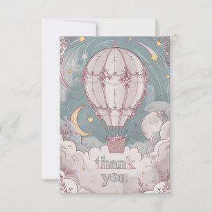 Carte De Remerciements Ballons à air chaud céleste simple