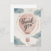 Carte De Remerciements Ballons à air chaud pour nuages simples (Devant / Derrière)