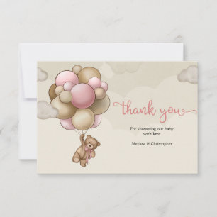 Carte De Remerciements Ballons beiges beiges rose marron rose