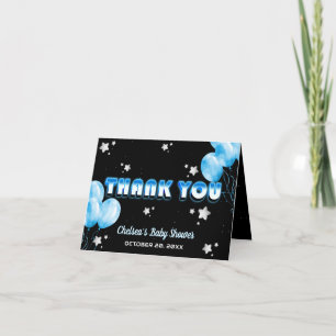 Carte De Remerciements Ballons Bleus Bleus Bleus Bleus Bleus Bleu Bleu Bl