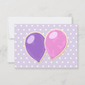 Carte De Remerciements ballons de biscuits coupés violet anniversaire mer (Dos)