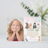 Carte De Remerciements Ballons de chats pawty adorables (Debout devant)